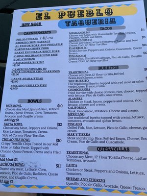 Menu photo 4 El Pueblo Taquera 2 Cape May, NJ