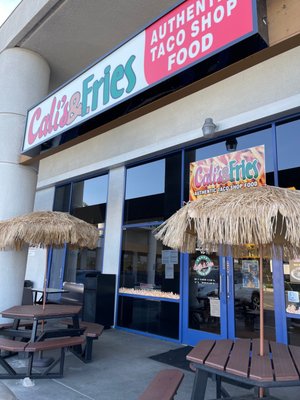 Photo of Cali's & Fries - San Diego, CA, US. Outdoor seating