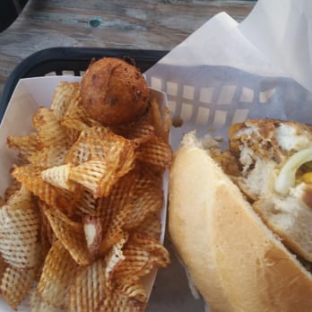 Austin Daily Press - The Tuxedo, homemade chips and jalapeño hush puppies. Yummy!! - Sandwiches Near Me - Austin, Texas Austin Daily Press - The Tuxedo, homemade chips and jalapeño hush puppies. Yummy!! - Sandwiches Near Me - Austin, Texas