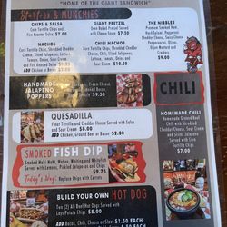 Saints & Sinners - Front of menu