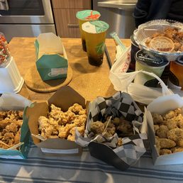 From left to right: T4, Boba X, Feng Cha, QTea Top right: Teazen Tea
