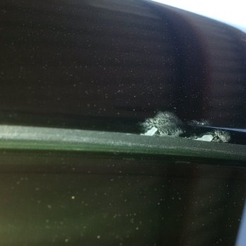 King Windshields - Damage caused by King Windshields to my window panel. Compounds used to cover the damage up failed. Very obvious lack of care. - Auto Glass Services Near Me - Mesa, Arizona