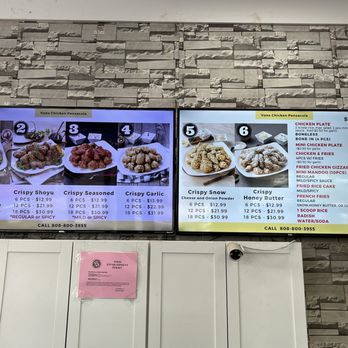 Vons Chicken - Menu - Korean Near Me - Honolulu, Hawaii