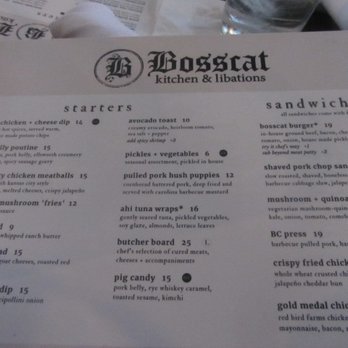 Bosscat Kitchen & Libations - menu - Bars Near Me - Orange, California