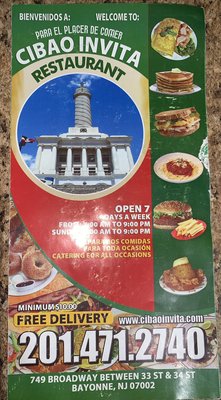 Menu photo 4 Cibao Invita Bayonne, NJ