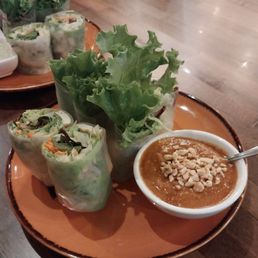 Garden Rolls with Peanut Sauce. Garden Rolls with Peanut Sauce.