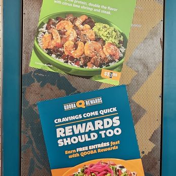 QDOBA Mexican Eats - This is a sign about rewards with the Qdoba app. Photo taken September 13, 2022. - Mexican Near Me - Norfolk, Virginia QDOBA Mexican Eats - This is a sign about rewards with the Qdoba app. Photo taken September 13, 2022. - Mexican Near Me - Norfolk, Virginia