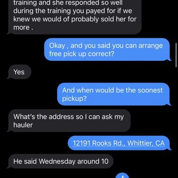 Dream Hill Farms - agreement for me to receive 35% back within 6 months of resale of Hazel. She sold in about a month after returning to Linda! - Horseback Riding Near Me - Murrieta, California