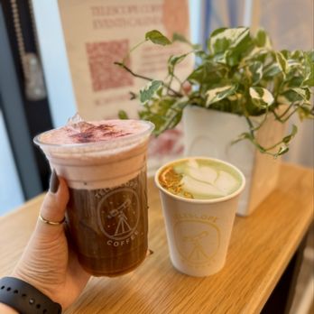 Telescope Coffee - Cherry Cold foam, orange vanilla matcha latte - Bakeries Near Me - San Francisco, California Telescope Coffee - Cherry Cold foam, orange vanilla matcha latte - Bakeries Near Me - San Francisco, California