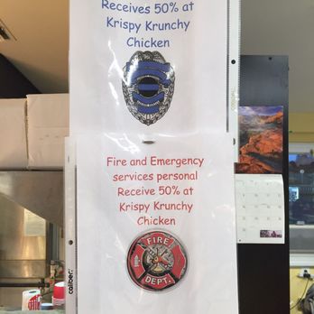 Krispy Krunchy Chicken - 50% off for law enforcement, fire, and emergency services personnel. Nice! - Cajun/Creole Near Me - Chantilly, Virginia
