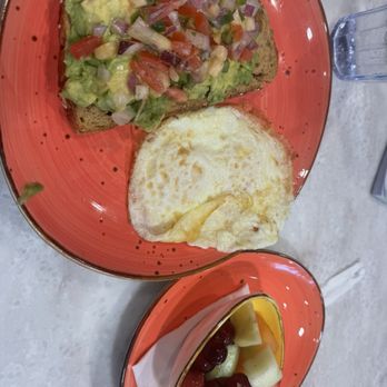Flying Biscuit Cafe - Avocado toast with a side of fruit - Breakfast & Brunch Near Me - Tallahassee, Florida