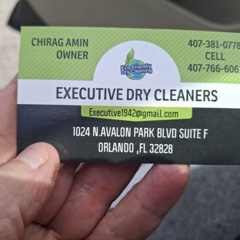Executive Dry Cleaners - Their business card - Dry Cleaning Near Me - Orlando, Florida Executive Dry Cleaners - Their business card - Dry Cleaning Near Me - Orlando, Florida