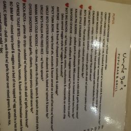 Pupu menu Pupu menu
