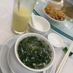 Jade Garden - Spinach soup + green mango shake