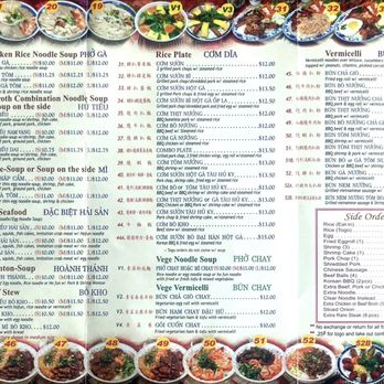 Pho Lee Hoa Phat - Menu as of 3/2023 - Vietnamese Near Me - Fairfield, California