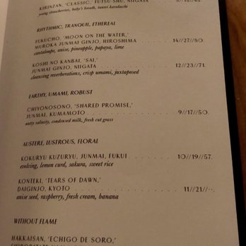 Kumiko - Menu as of January 2019 - Japanese Near Me - Chicago, Illinois Kumiko - Menu as of January 2019 - Japanese Near Me - Chicago, Illinois
