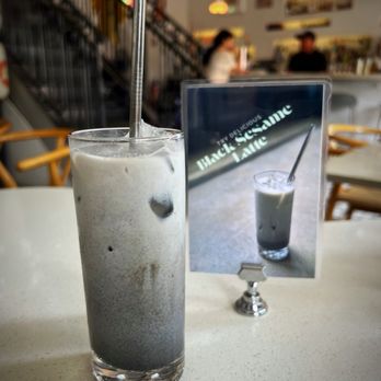 Monarch Izakaya Restaurant - Black Sesame Latte - July 2025 - Cocktail Bars Near Me - Brooklyn, New York