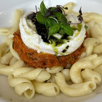 The Downtown Grille - GEMELLI TRAPANESE Housemade Pasta | Rustic Tomato & Roasted Almond Sauce Hot Italian Sausage | Burrata | Basil | Mint - Steakhouses Near Me - Winston-Salem, North Carolina The Downtown Grille - GEMELLI TRAPANESE Housemade Pasta | Rustic Tomato & Roasted Almond Sauce Hot Italian Sausage | Burrata | Basil | Mint - Steakhouses Near Me - Winston-Salem, North Carolina