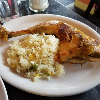 La Cabaña - Sopa de Gallina India - this is the roast chicken and rice that comes with the chicken soup. Yum - Honduran Near Me - Seattle, Washington