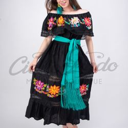 Cielito Lindo Mexican Boutique - Meet our Campesino Fino dress, embroidered back and front!