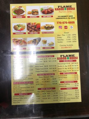 Menu photo 3 Flame Kabob House Lawrenceville, GA