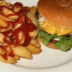 Press Grill - Press Burger (single) and wedge fries