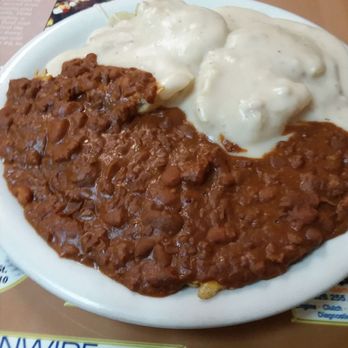 Flo's No 2 - Chilli Omelette with Biscuits and Gravy. - Breakfast & Brunch Near Me - Chino, California Flo's No 2 - Chilli Omelette with Biscuits and Gravy. - Breakfast & Brunch Near Me - Chino, California