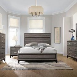 Venini Furniture - 5 pieces bedroom set headboard footboard rails dresser and mirror for ON SALE $499