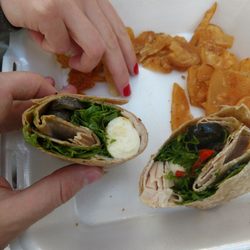 Hudson Salad Company - $8 turkey wrap with almost no turkey in it.