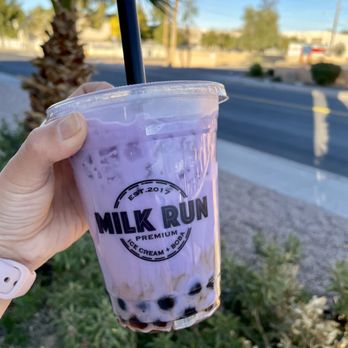 Milk Run - Taro milk tea with honey boba - it's the best! - Coffee & Tea Near Me - Phoenix, Arizona Milk Run - Taro milk tea with honey boba - it's the best! - Coffee & Tea Near Me - Phoenix, Arizona