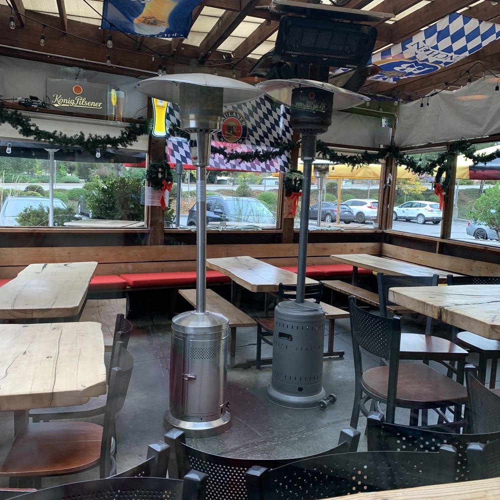 Beda's Biergarten - Outdoor patio with roof - German Near Me - San Luis Obispo, California Beda's Biergarten - Outdoor patio with roof - German Near Me - San Luis Obispo, California