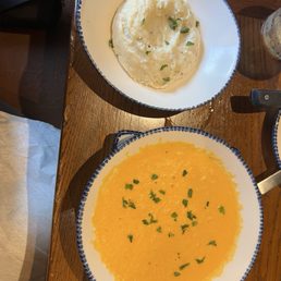Lobster bisque and Mashed Potatoes