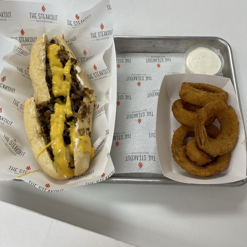 The Steakout - This is the OG Cheesesteak and the onion rings! - Cheesesteaks Near Me - Fair Oaks, California