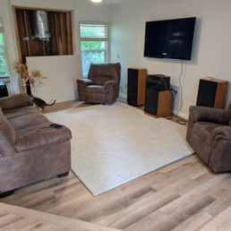 Living room after floors done. Living room after floors done.