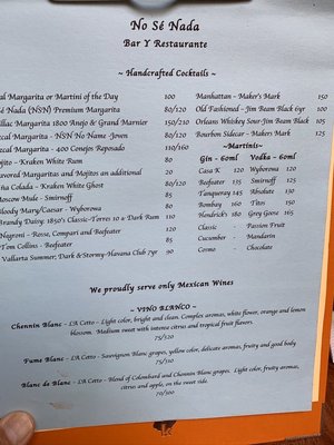 Menu photo 7 No Sé Nada Puerto Vallarta, JAL Menu photo 7 No Sé Nada Puerto Vallarta, JAL