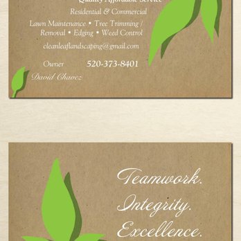 Clean Leaf Landscaping - two business cards - Lawn Services Near Me Clean Leaf Landscaping - two business cards - Lawn Services Near Me