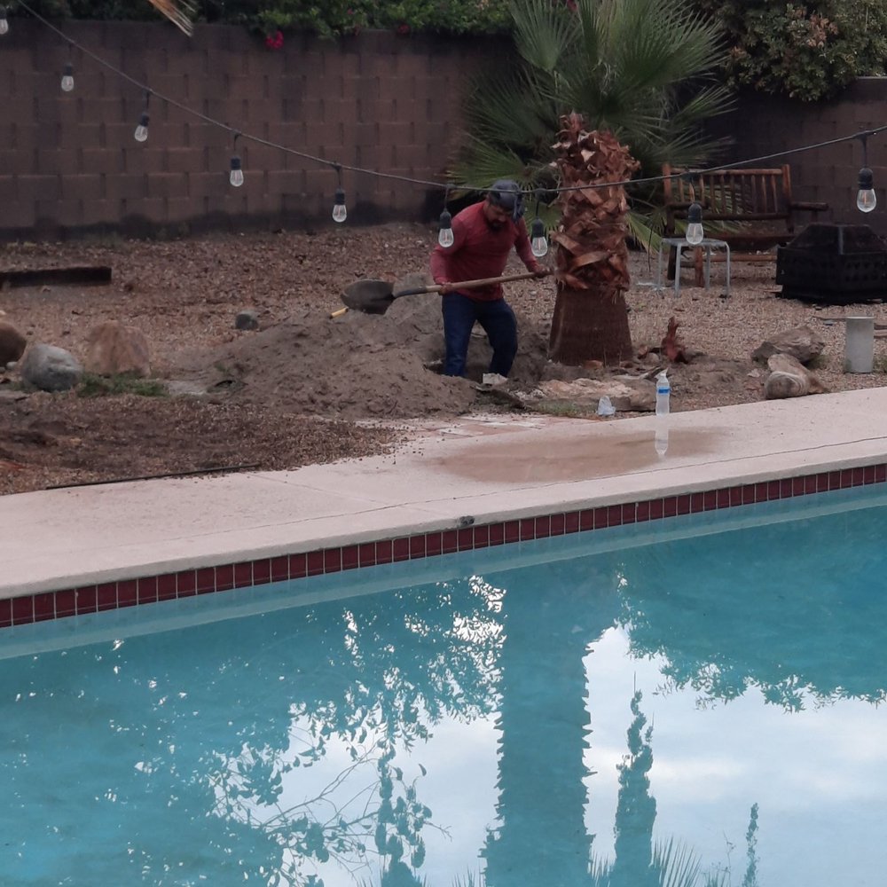 Gilberto’s Maintenance Services - moving trees. They were cracking the pool deck - Landscaping Near Me