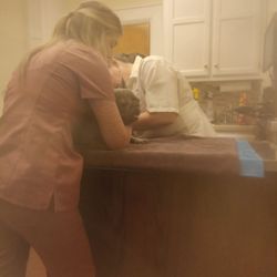 Armstrong Animal Clinic - Dr.Gallagher giving my Tootsie all the necessary vaccines.