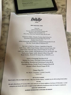 Menu photo 1 noble rot wine bar London, XGL