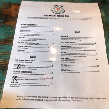 Kopitiam - Soft opening menu June 2018 - Malaysian Near Me - New York, New York Kopitiam - Soft opening menu June 2018 - Malaysian Near Me - New York, New York