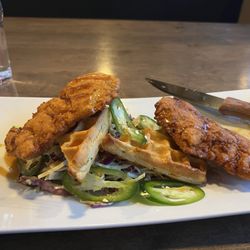 Bowman's Bar & Grill - Dry bitter waffles and flavorless chicken.
