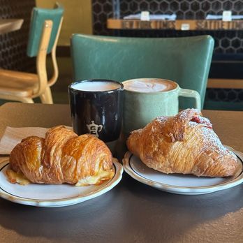 George Coffee & Pastries - Raspberry croissant and chai - Bakeries Near Me - Seattle, Washington