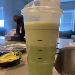 Iced Matcha Latte aka foam