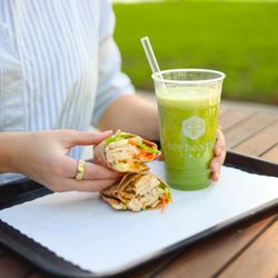 Bee Healthy Cafe - Earlywine Park YMCA - Healthy smoothie and fresh wrap