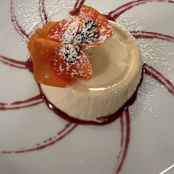 Tocco - Caramel Panna Cotta with raspberry accent - Italian Near Me - Winnetka, Illinois Tocco - Caramel Panna Cotta with raspberry accent - Italian Near Me - Winnetka, Illinois