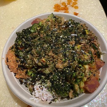 Poke Salad Bar - Medium Bowl with spicy tuna, ahi tuna and salmon - Poke Near Me - Pasadena, California Poke Salad Bar - Medium Bowl with spicy tuna, ahi tuna and salmon - Poke Near Me - Pasadena, California