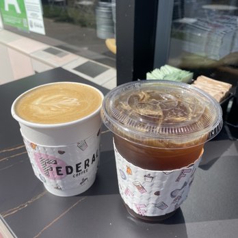 Federal Coffee - Latte and iced americano - Coffee & Tea Near Me - Los Angeles, California