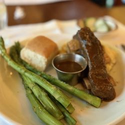 $29 BISON SHORT RIBS (+$1 sub ASPARAGUS): Fell off the bone, so tender with so much flavor 10/10, HIGHLY RECOMMEND!