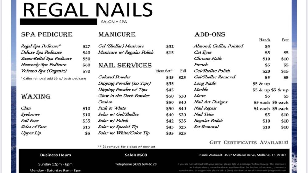 REGAL NAILS, SALON & SPA with 13 real customer photos Updated August