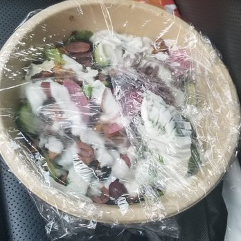 CAVA - Salad bowl wrapped in plastic wrap (no lids available) - Salad Near Me - Alpharetta, Georgia